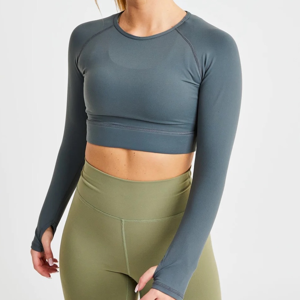 AYBL - Core Long Sleeve Crop Top - asphalt grey